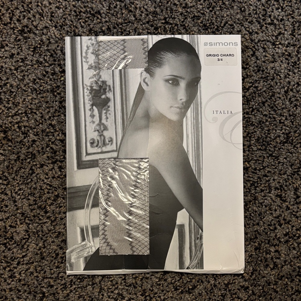 Nwt Simons Metallic Silver Textured Hosiery Sample